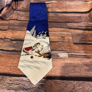 Dr Seuss How The Grinch Stole Christmas Necktie Tie Holiday Max Blue Novelty